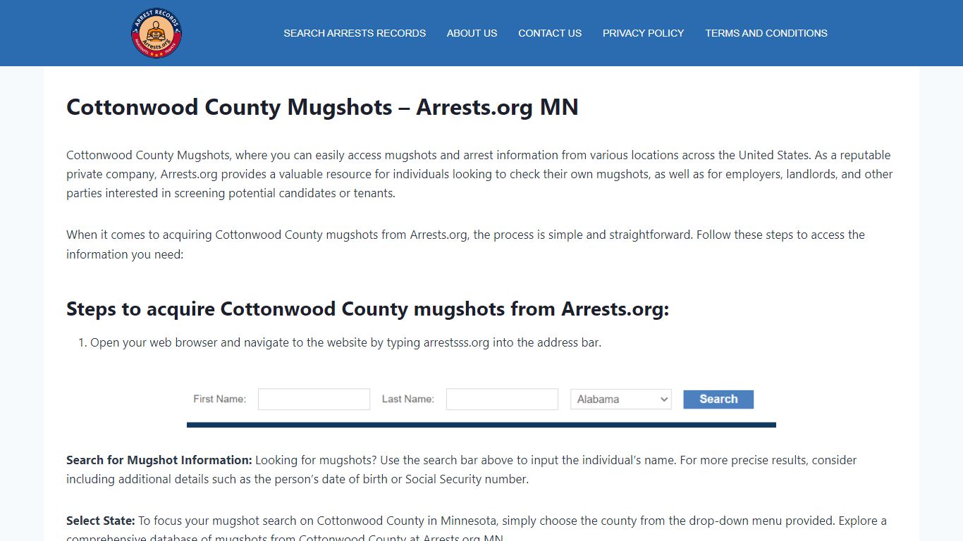 Cottonwood County Mugshots - Arrests.org MN